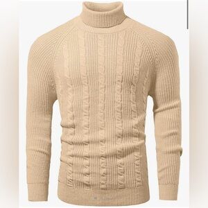 Turtleneck Men’s Sweater Slim Fit Knitted Pullover High Neck Sweater, NWOT